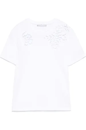 ERMANNO SCERVINO Lace Detail Cotton T-Shirt