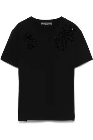 ERMANNO SCERVINO Lace Detail Cotton T-Shirt