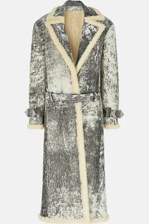 The Attico Milk and dark grey long coat