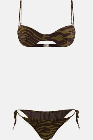 The Attico Dark green and dark brown bikini