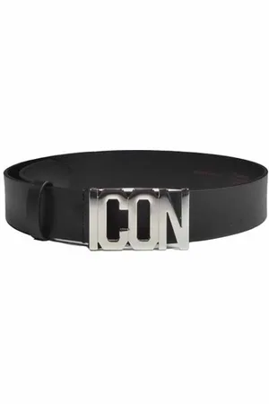 Dsquared2 Leather Be Icon Plaque Belt