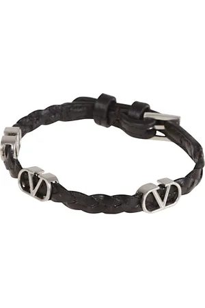VALENTINO Braided Leather Bracelet