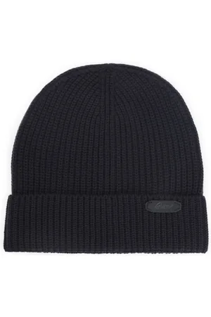 BRIONI Ribbed Knit Beanie In Midnight Wool