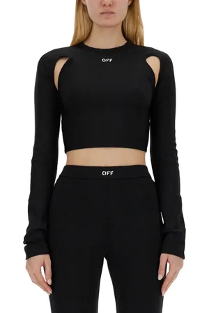Tシャツ・カットソー Off-White Fitted Crop Top With Unique Cut-Out Details 8f52bfad-316e-4576-bad7-