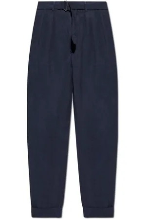 OFFICINE GENERALE Tapered Pants With Pleated Front