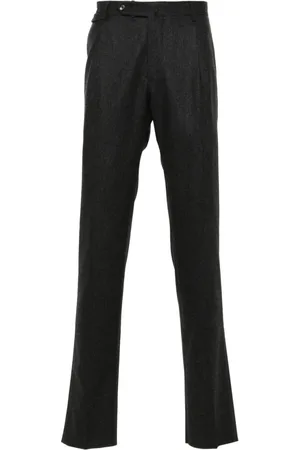 TAGLIATORE Tailored Grey Trousers With Flared Hem
