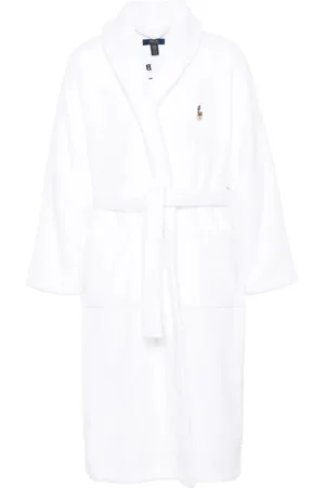 Ralph Lauren Embroidered Cotton Shawl Robe With Belted Waist