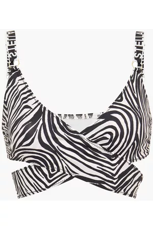 Stella McCartney Women Bikinis - Woman Wrap-effect Zebra-print Bikini Top Animal Print Size L