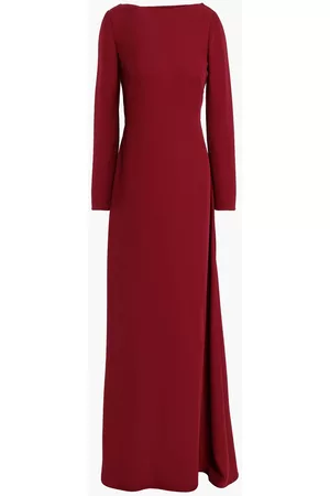 VALENTINO Open-back silk-crepe gown - Burgundy - IT 40