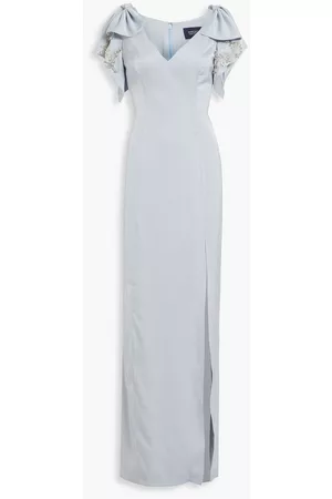 Marchesa Notte Woman Embellished Satin-crepe Gown Light Size 0