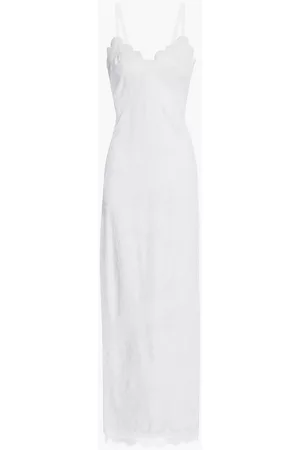 THEIA Woman Sequined-embellished Tulle And Lace-paneled Crepe De Chine Gown Ivory Size 10