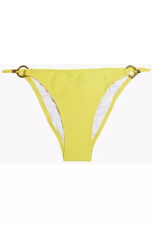 Heidi Klein Women Bikini Bottoms - Ring-embellished ribbed low-rise bikini briefs - - L