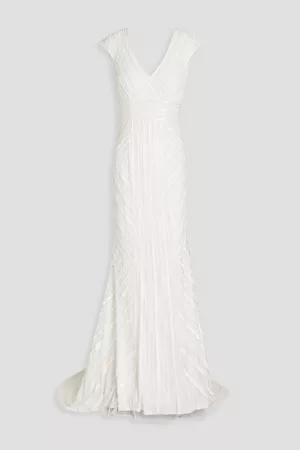 THEIA Woman Renee Embellished Tulle Bridal Gown Size 0
