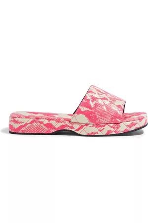 By Far Woman Lilo Quilted Snake-effect Leather Platform Sandals Animal Print Size 35
