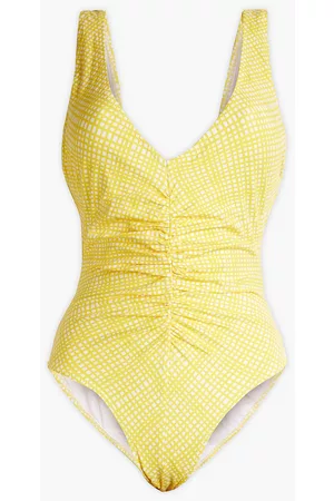 Solid Woman The Lucia Ruched Gingham Swimsuit Size M