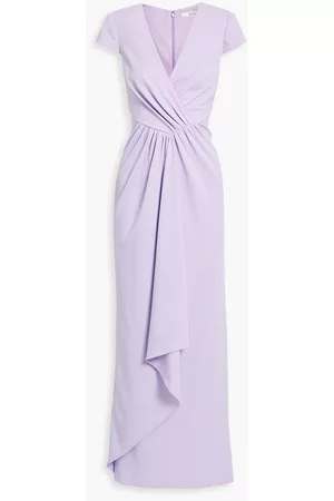 Badgley Mischka Draped crepe gown - Purple - US 6
