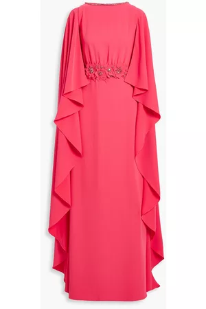 Carolina Herrera Women Evening dresses - Cape-back embellished crepe gown - Pink - US 0