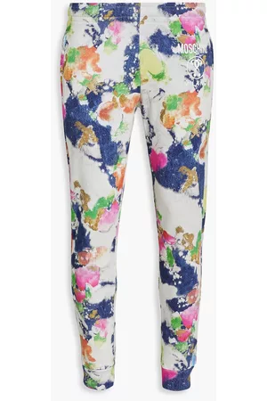 Moschino Tapered printed French cotton-terry sweatpants - - IT 52