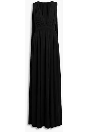 Halston Ashley cape-effect gathered jersey gown - - US 0