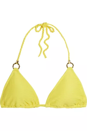 Heidi Klein Women Triangle Bikinis - Ring-embellished ribbed triangle bikini top - - L