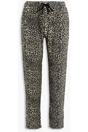 Majestic Cropped leopard-print French terry track pants - - 2
