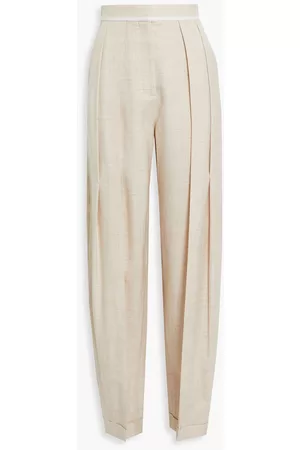 Stella McCartney Women Formal Pants - Pleated twill straight-leg pants - Neutral - IT 36