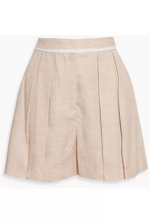 Stella McCartney Women Pleated Shorts - Pleated twill shorts - Neutral - IT 36