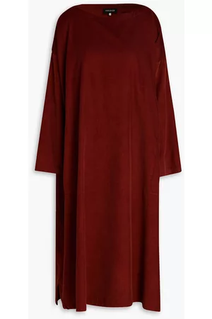 ‎Eskandar‎ Cotton and cashmere-blend corduroy midi dress - Red - 1