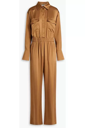 Nicholas Women Jumpsuits - Emma silk-satin wide-leg jumpsuit - Brown - US 8