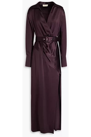 Nicholas Electra wrap-effect silk-satin gown - Purple - US 4