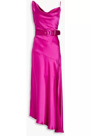 Nicholas Lark asymmetric silk-satin midi dress - Pink - US 6