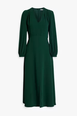 IRIS & INK Women Midi Dresses - Camille pleated crepe midi dress - Green - UK 4