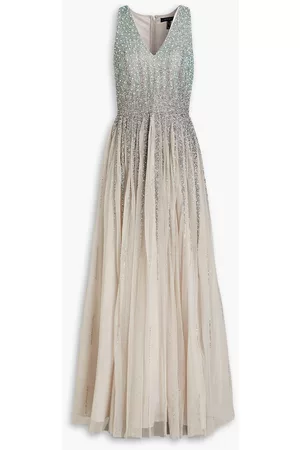 Aidan Mattox Women Evening dresses - Pleated embellished tulle gown - Gray - US 2