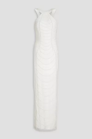 Aidan Mattox Bead-embellished tulle gown - - US 6