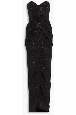 RHEA COSTA Women Casual Dresses - Strapless draped glittered jersey gown - - IT 38