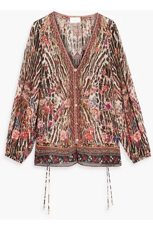 Camilla Women Blouses - Embellished printed silk-chiffon blouse - - S