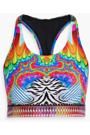 Camilla Printed stretch sports bra - - XL