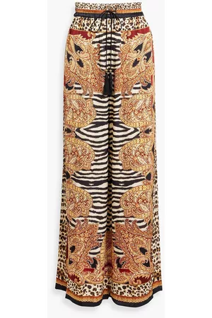 Camilla Printed silk wide-leg pants - - S