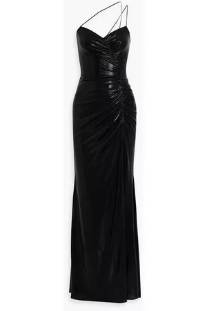 Marchesa Notte Ruched coated stretch-jersey gown - - US 16