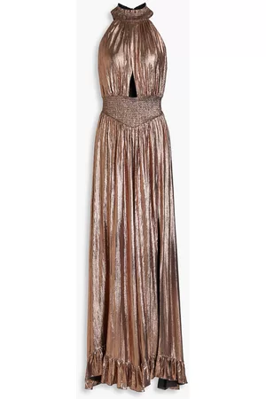 Retrofete Women Casual Dresses - Carly cutout shirred metallic jersey gown - Metallic - S