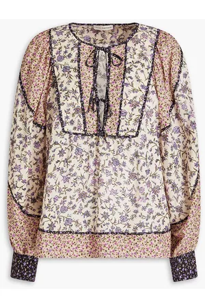 ULLA JOHNSON Colette floral-print cotton-blend blouse - Neutral - US 6