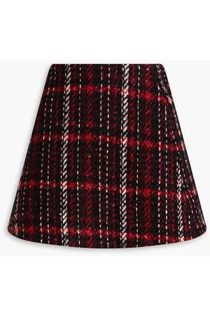Marni Checked wool-blend tweed mini skirt - Red - IT 40