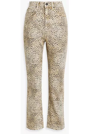 Alexander Wang Women High Waisted Jeans - Leopard-print high-rise straight-leg jeans - - 24