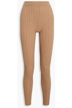 L.F.Markey Ribbed wool and cotton-blend leggings - Neutral - UK 12