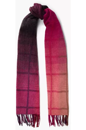 Paul Smith Andromeda fringed dégradé checked wool scarf - Purple - OneSize