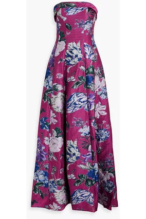 Marchesa Notte Women Strapless Dresses - Strapless brocade gown - Purple - US 2