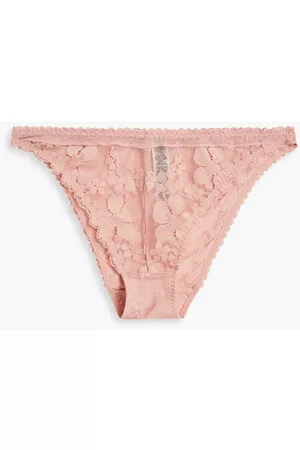 Stella McCartney Women Briefs - Lace and stretch-jersey mid-rise briefs - Pink - M