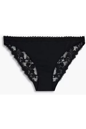 Stella McCartney Women Briefs - Lace and stretch-jersey mid-rise briefs - - S