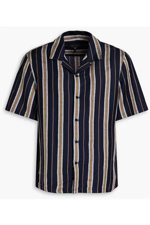 RAG&BONE Women Long sleeved Shirts - Avery striped linen-blend shirt - Blue - XXL