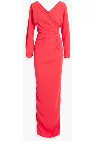 RHEA COSTA Women Evening dresses - Wrap-effect gathered crepe gown - Red - IT 44